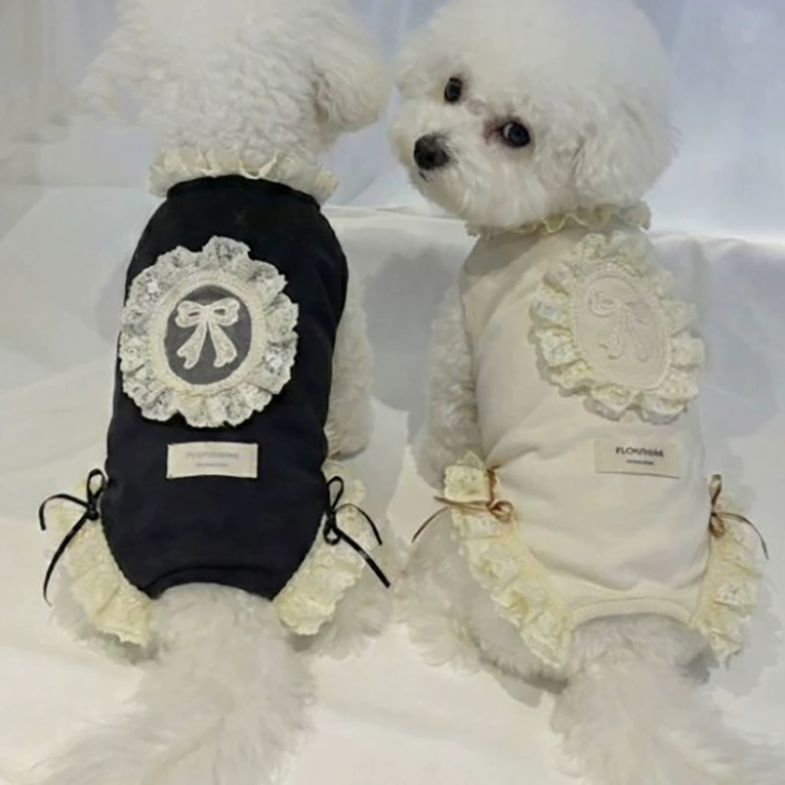 Lace Trim Cami - Vintage Korean Style Pet Cotton Tank