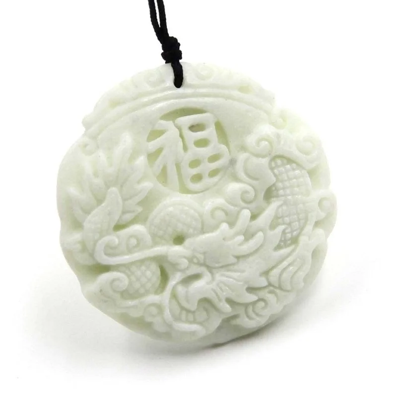 Natural White jade Dragon Phoe - огляд і ціна Women'S Fashion Jewellery