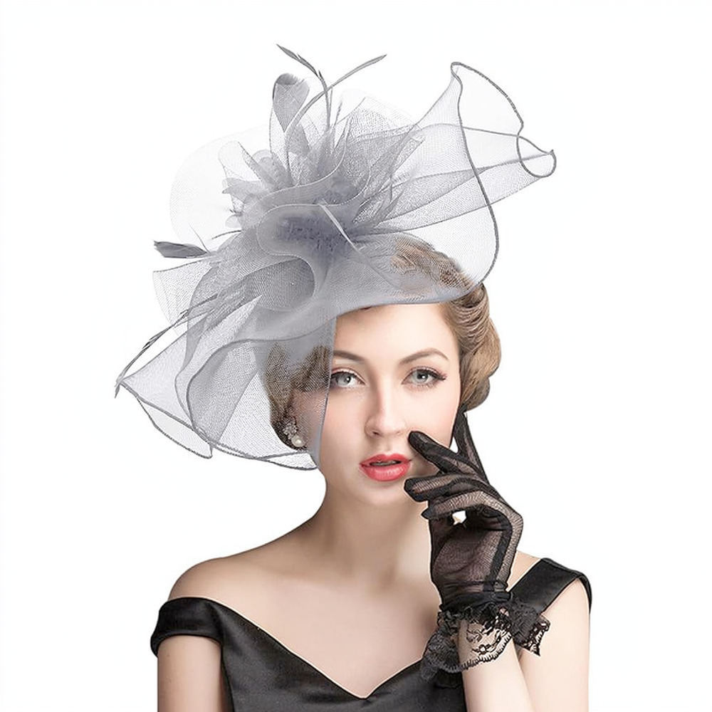 Retro Mesh Feather Fascinator  - огляд і ціна Women'S Fashion Kentucky Derby