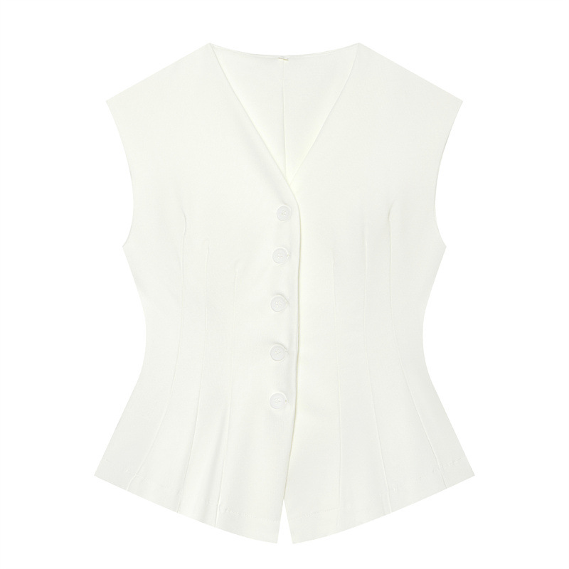 V-Neck Waist-Cinched Button-Up - огляд і ціна Women'S Fashion Vest Tops