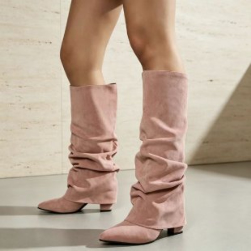 Fashion Retro Pointed Toe Plea - огляд і ціна Women'S Fashion Knee High Boots