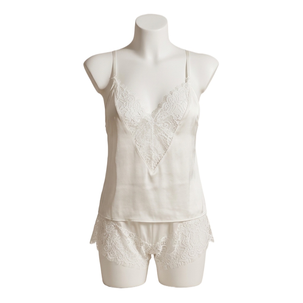 Women's Pajama Set, Silky Sati - огляд і ціна Lace Trim Cami